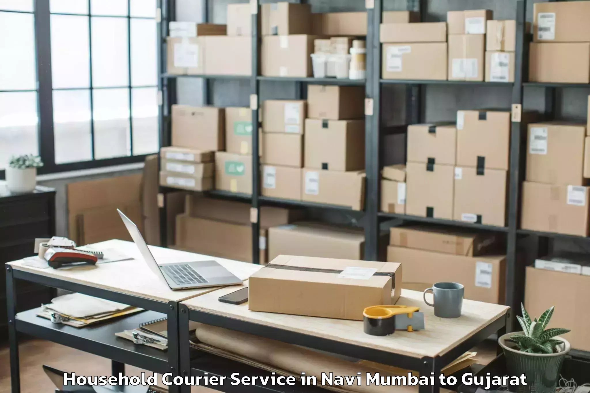 Quality Navi Mumbai to Visavadar Household Courier